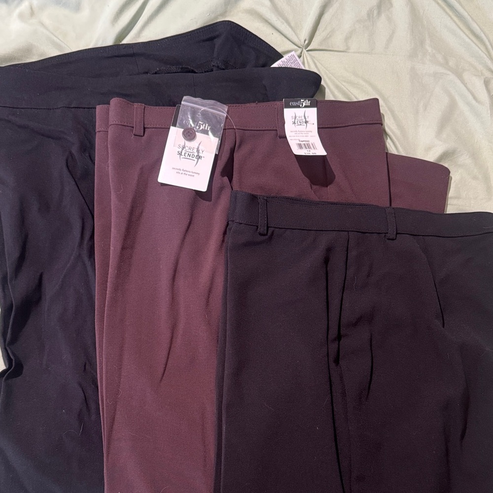 Slacks Bundle - Black and Burgundy